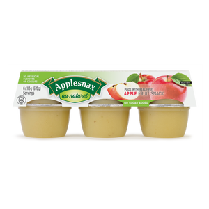 Applesnax Au Naturel Unsweetened Apple Sauce Cups 6/pack (678g)