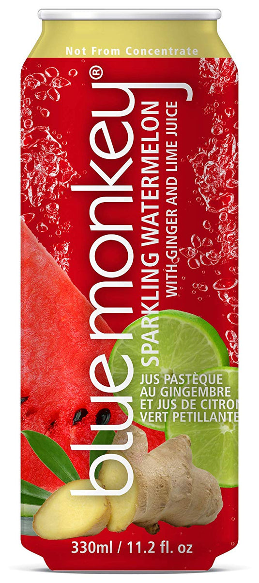 Blue Monkey Sparkling Watermelon Juice w/ Ginger & Lime (330ml) Body Fuel Organics