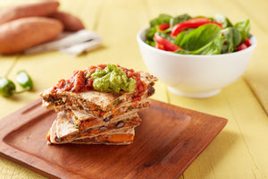 BLACK BEAN & SWEET POTATO QUESADILLAS