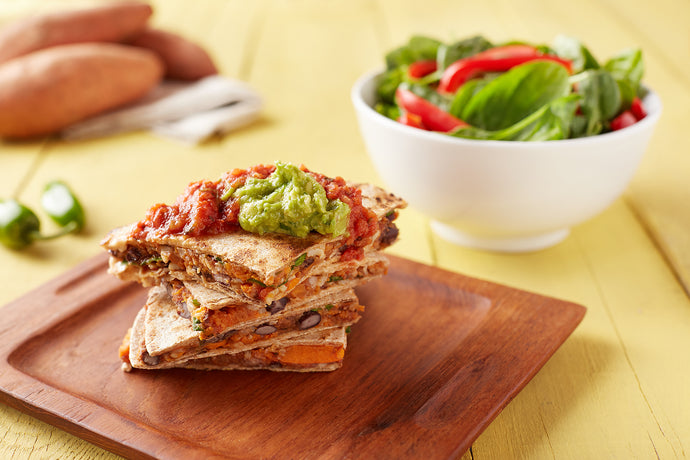 BLACK BEAN & SWEET POTATO QUESADILLAS