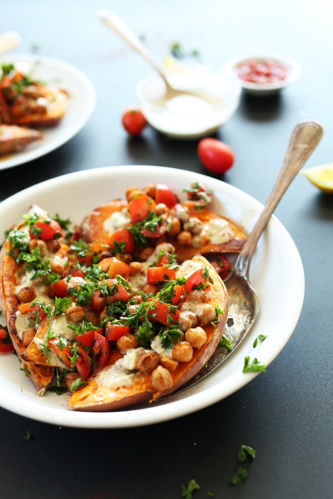 MEDITERRANEAN BAKED SWEET POTATOES