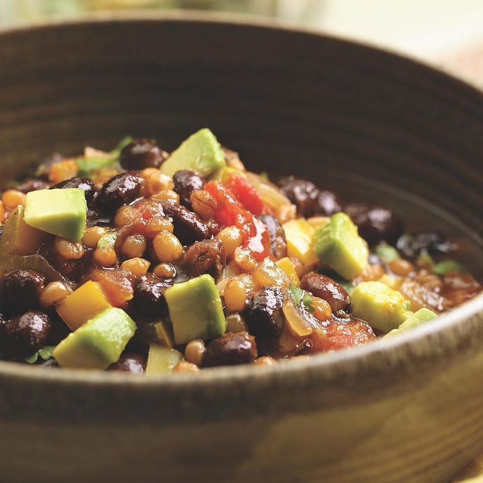 ZESTY WHEAT BERRY-BLACK BEAN CHILI