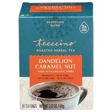 Teecino Roasted Herbal Tea, Dandelion Caramel Nut, 10 tea bags (60g)