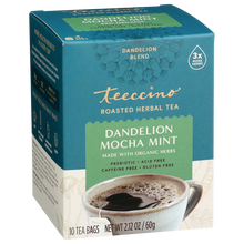 Teecino Roasted Herbal Tea, Dandelion Mocha Mint, 10 tea bags (60g)