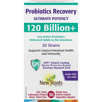 New Roots Probiotics Recovery Ultimate Potentcy 120B+, 30vcaps