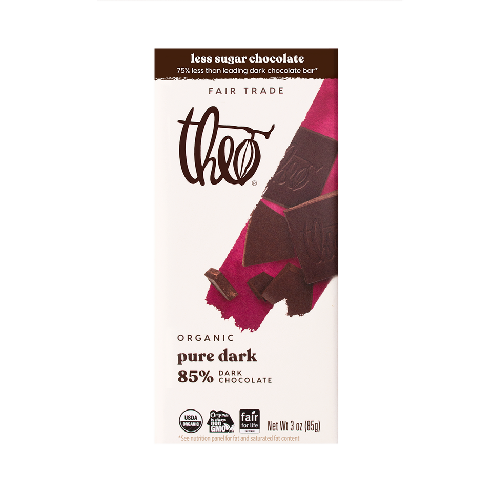 Theo Organic Extra Dark (85%) Chocolate Bar, 85g