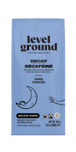 Level Ground Decaf Dark & Jitter-Free Coffee Beans (300g)