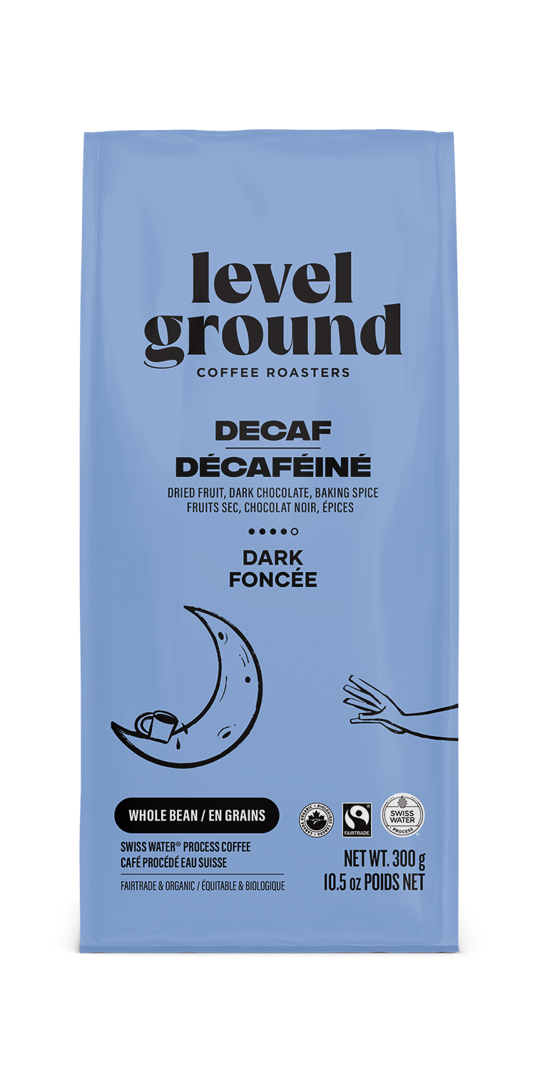 Level Ground Decaf Dark & Jitter-Free Coffee Beans (300g)
