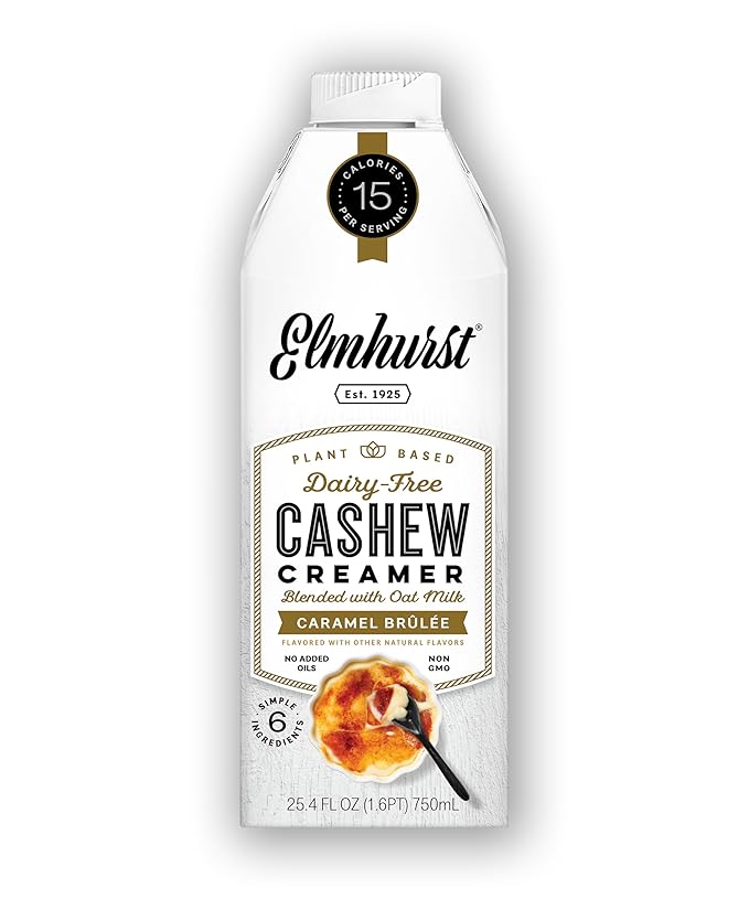 Elmhurst Cashew Beverage for Coffee Caramel Brule (750ml)