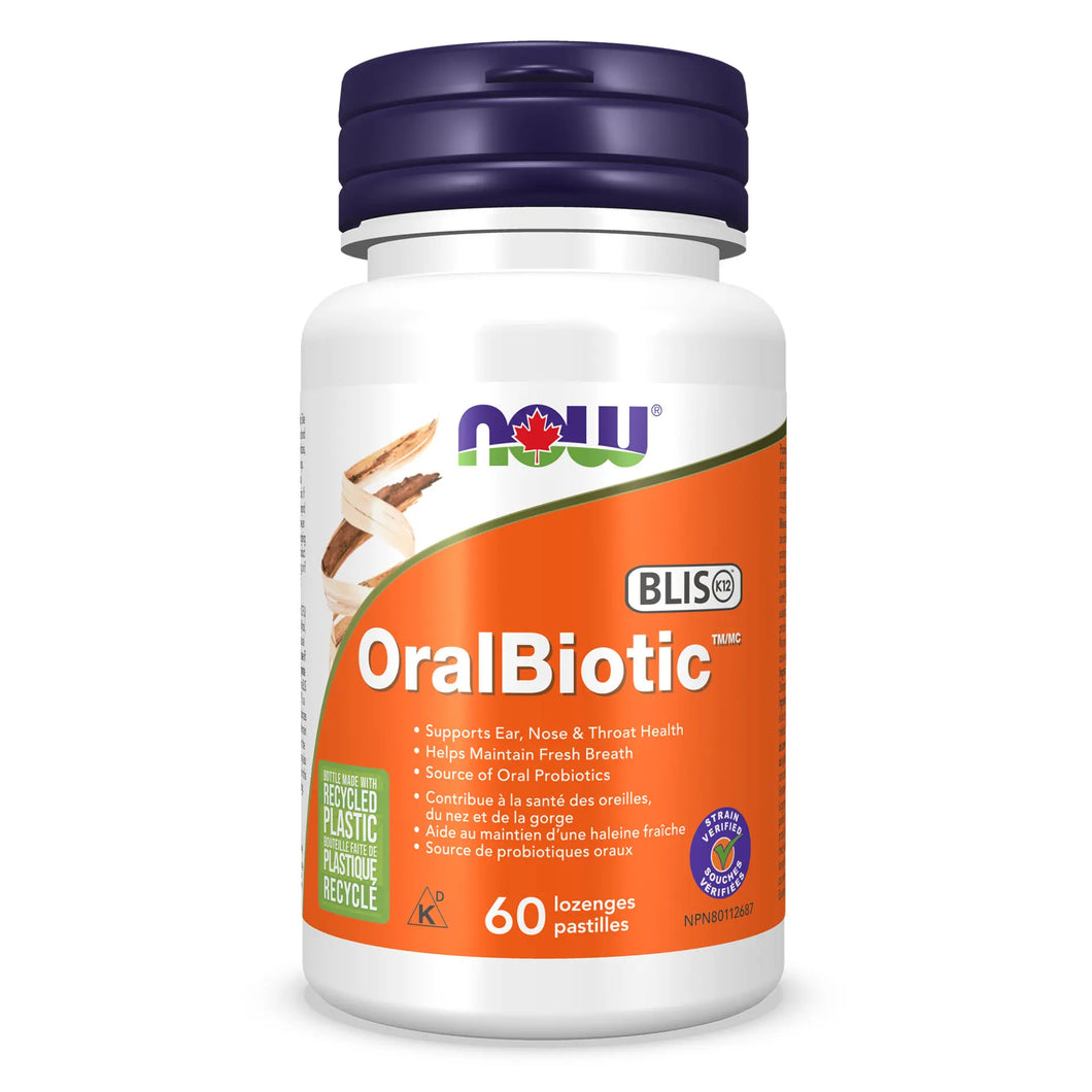 NOW OralBiotic Probiotic (ear/nose/throat), 60 lozenges