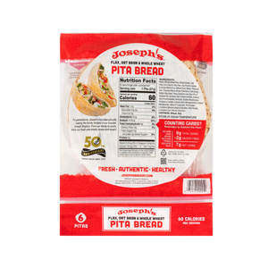 Joseph's Flax, Oat Bran and Whole Wheat Pita Bread (6 pitas)
