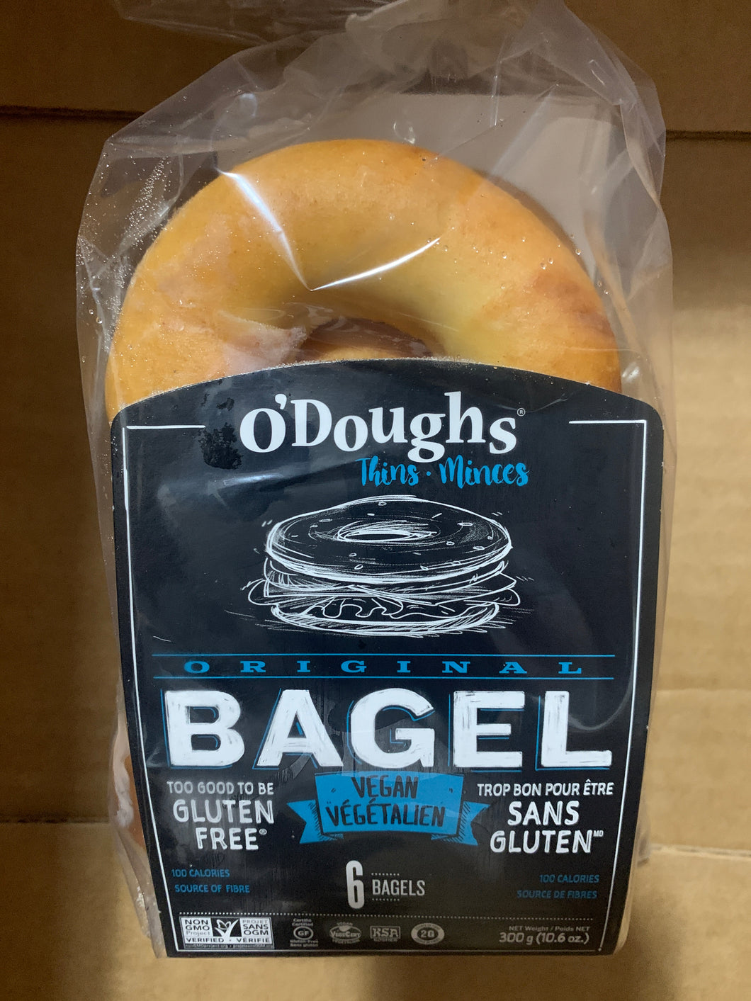 O'Doughs Gluten Free Bagel THINS, 6 bagels,300g