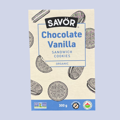 Savor Organic Chocolate Vanilla Sandwich Cookies (300g)