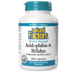 Natural Factors Acidophilus & Bifidus Double Strength, 180cap, 10BILLION