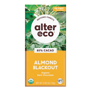 Alter Eco 85% Almond Blackout Chocolate Bar (75g)