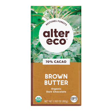 Alter Eco Dark Salted Brown Butter Chocolate Bar 80g