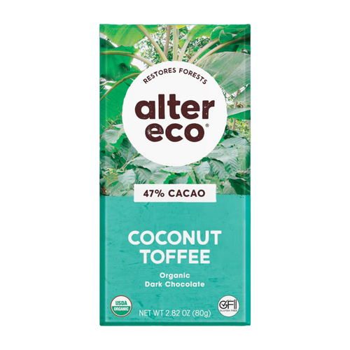 Alter Eco Dark Coconut Toffee Chocolate Bar 80g
