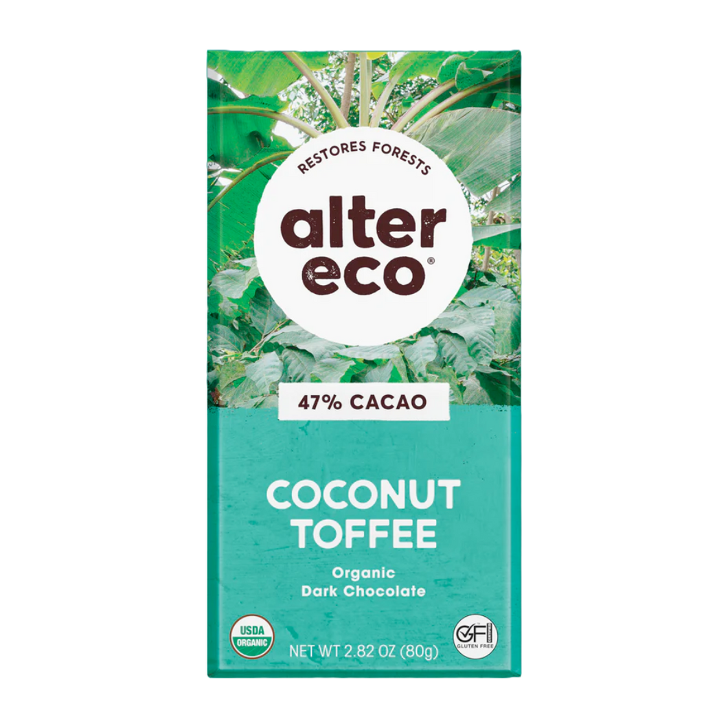 Alter Eco Dark Coconut Toffee Chocolate Bar 80g
