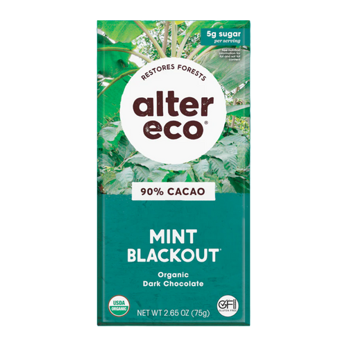 Alter Eco 90% Mint Blackout Chocolate Bar 75g
