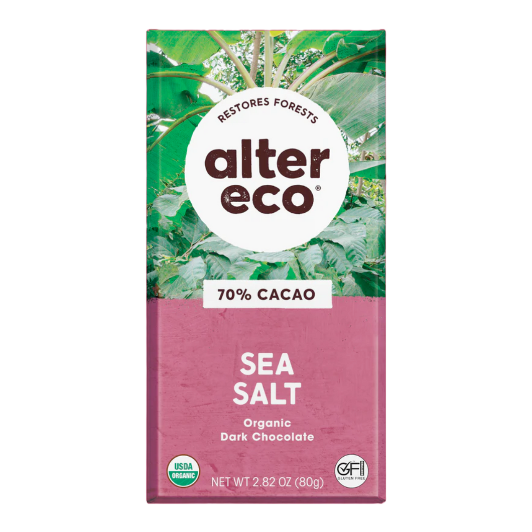Alter Eco Dark Sea Salt Chocolate Bar 80g