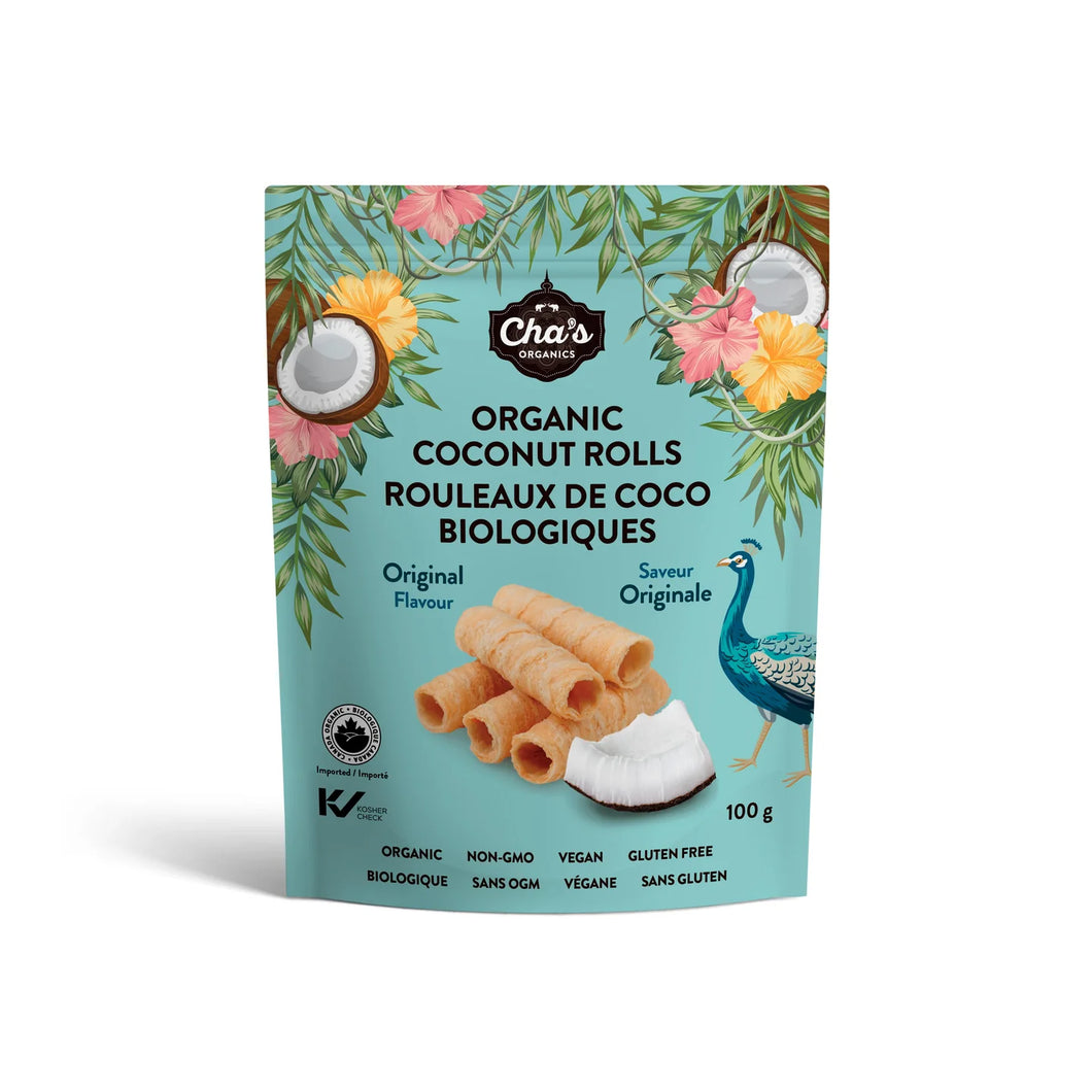 Cha's Organic Coconut Rolls, 100g