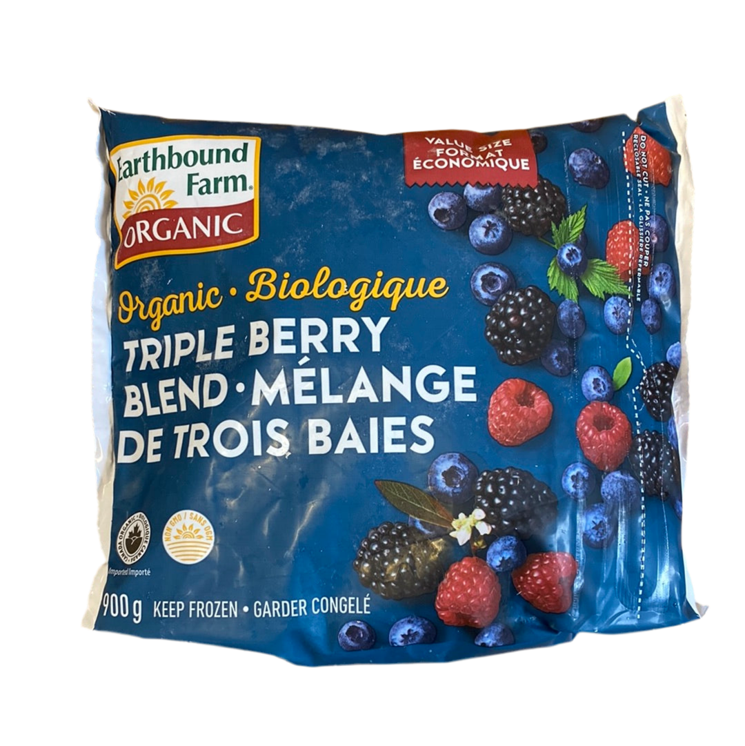 Earthbound Organic Frozen Triple Berry Blend 900g – Body Fuel Organics