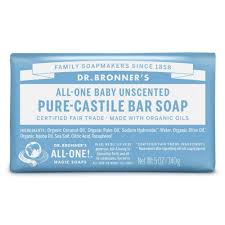 Dr. Bronner's Pure Castile Bar Soap Baby Unscented 140g