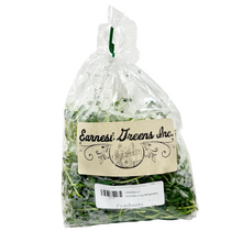 Bag of Peashoots with Earnest Greens Inc. label on a white background