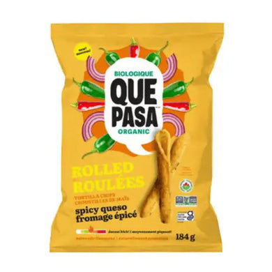 Que Pasa Organic Rolled Tortilla Chips, Spicy Queso, 184g