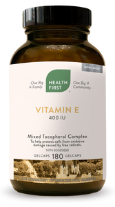 Health First Vitamin E 400IU, 180 gelcaps