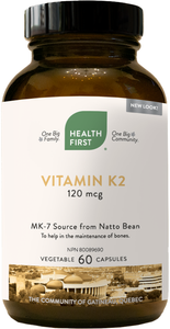 Health First Vitamin K2 120mcg, 60 capsules