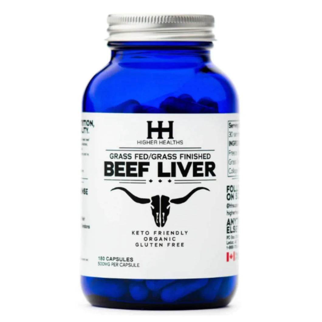 Higher Healths 100% Grass Fed Beef Liver (180 Capsules)