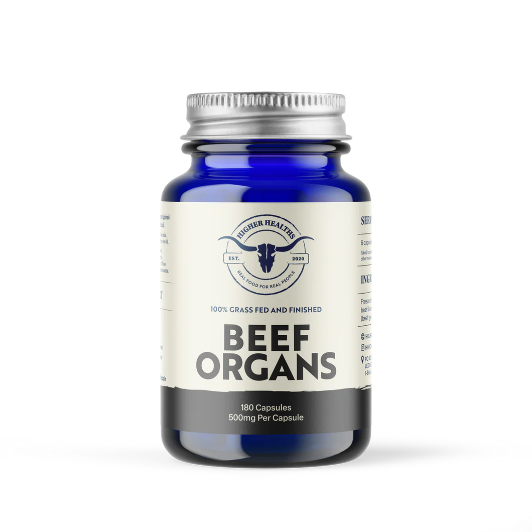 Higher Healths 100% Grass Fed Beef Organs (180 Capsules)