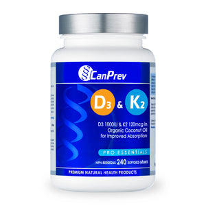 CanPrev Vitamin D3 & K2 (240 Soft Gels)