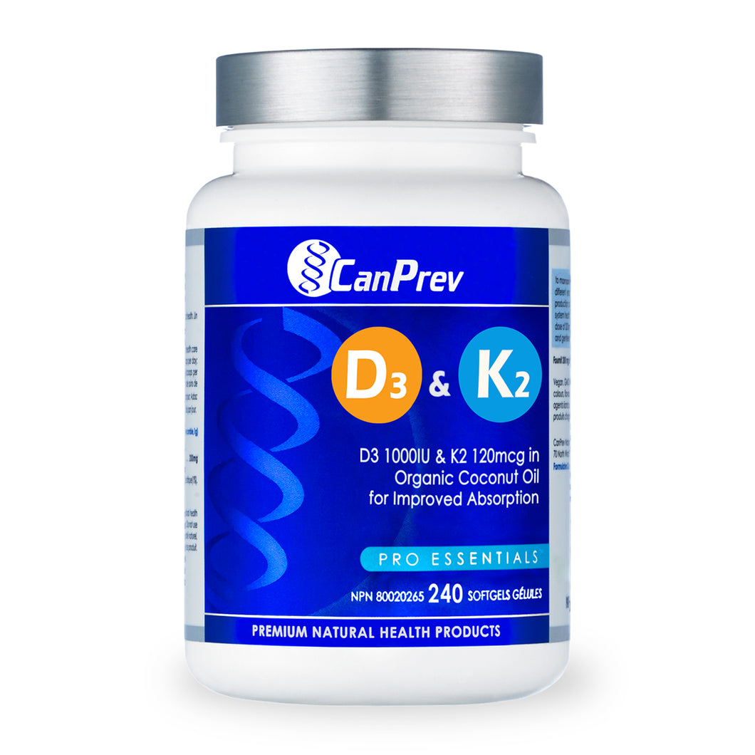 CanPrev Vitamin D3 & K2 (240 Soft Gels)