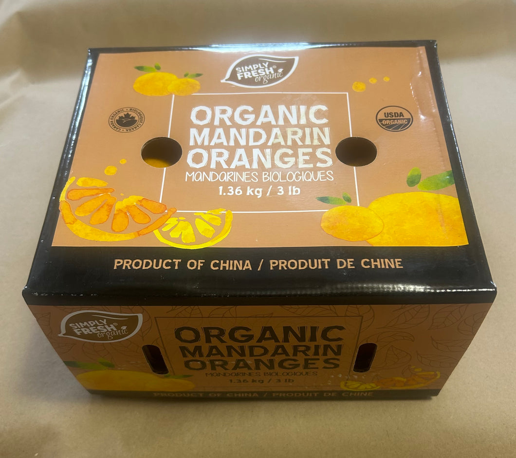 Organic Mandarin Oranges, 3lb box