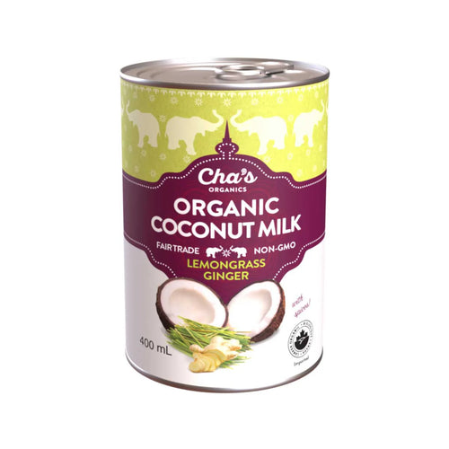 Cha's Lemongrass Ginger Organic Coconut Milk, 400ml