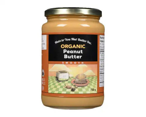 Nuts To You Organic Peanut Butter, Crunchy, 750g