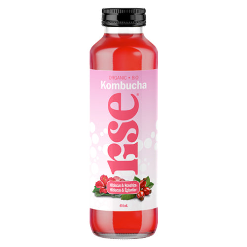 Rise Kombucha Hibiscus & Rose Hips (414ml)