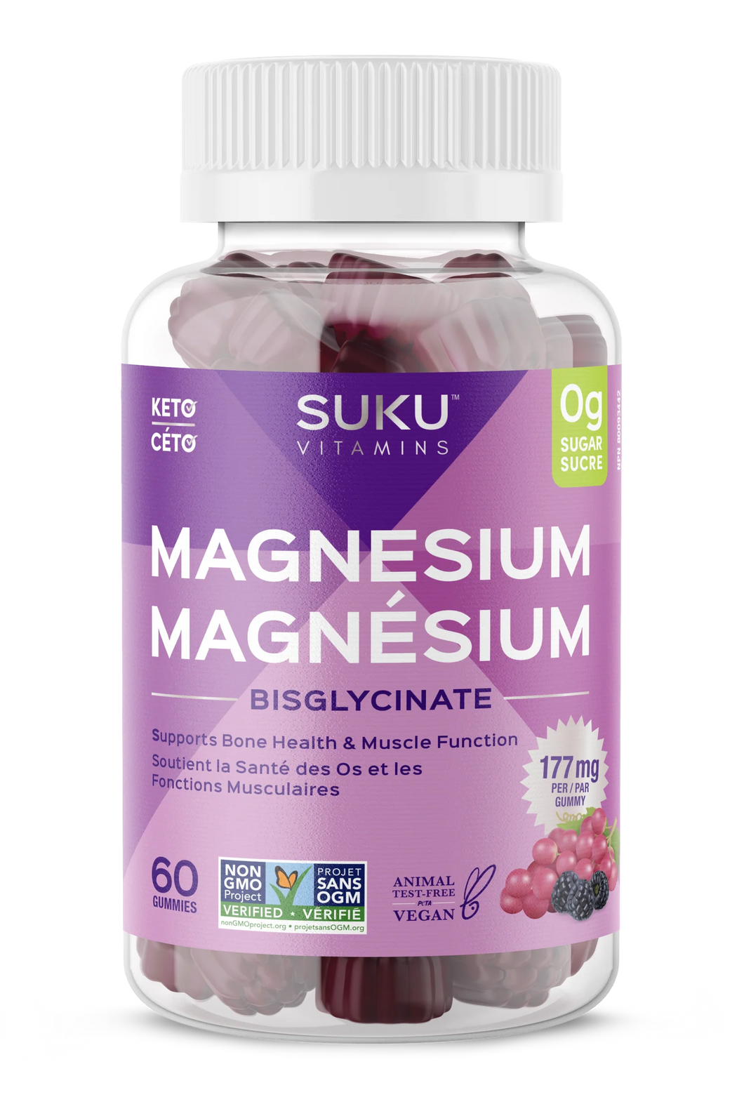 Suku Mega Magnesium Bisglycinate, 60 Gummies