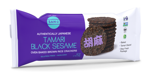 San-J Tamari Black Sesame Brown Rice Crackers, 105g