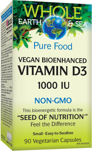 Whole Earth & Sea Bioenhanced Vitamin D3 1000IU, 90 vcaps