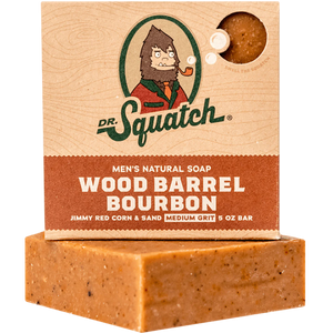 Dr. Squatch Men's Natural Soap, Wood Barrel Bourbon, 141g