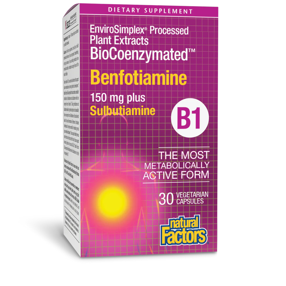 Natural Factors Benfotiamine B1, 150mg, 30vcaps