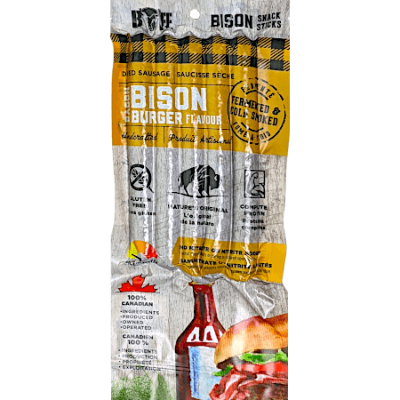 Buff Bison Snack Sticks Bison Bacon Burger - 5 Pack (125g)