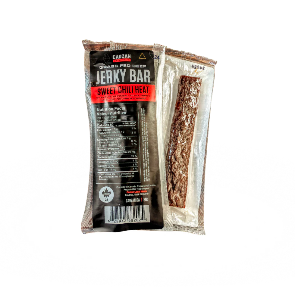 Carzan Grass Fed Beef Jerky Bar Sweet Chili Heat (20g)