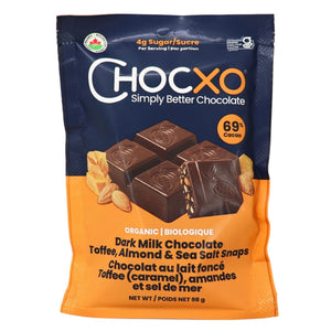 ChocXO Keto Dark Milk Chocolate Snaps - Toffee Almond & Sea Salt (98g)