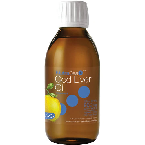 NutraSea Cod Liver Oil, Zesty Lemon Flavor, 200ml – Body Fuel Organics