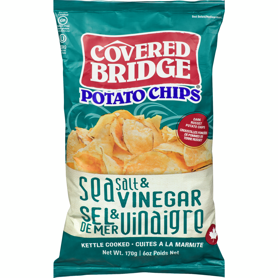 Covered Bridge Sea Salt & Vinegar Potato Chips (170g)