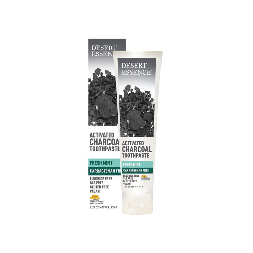 Desert Essence Activated Charcoal Toothpaste Fresh Mint (176g)